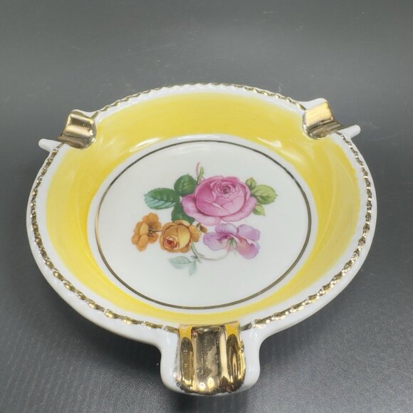 Vintage Schumann Arzberg Germany Dish Ashtray With An Antique Floral Design VTG - Picture 10 of 13